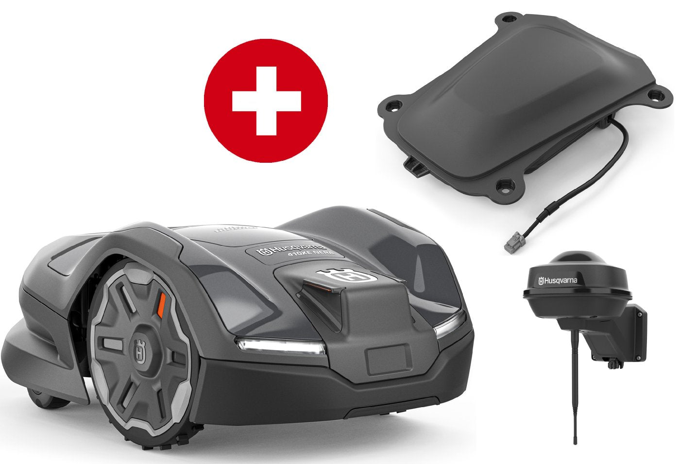 Husqvarna Automower 410XE NERA avec EPOS RS5 et EPOS Plug-In – modèle 2025-Neuf